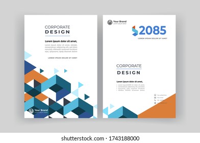 Corporate book cover design template. Brochure  template.