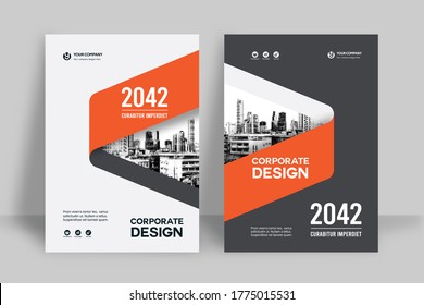 Plantilla de diseño de portada de libro corporativo en A4. Puede adaptarse a Brochure, Annual Report, Magazine, Poster, Business Presentation, Portfolio, Flyer, Banner, Website.