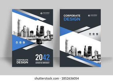 Corporate Book Cover Design Template in A4. Can be adapt to Brochure, Annual Report, Magazine,Poster, Business Presentation, Portfolio, Flyer, Banner, Website.