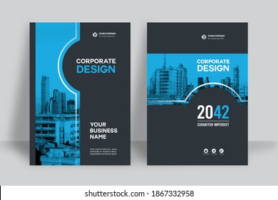 Plantilla de diseño de portada de libro corporativo en A4. Puede adaptarse a Brochure, Annual Report, Magazine, Poster, Business Presentation, Portfolio, Flyer, Banner, Website.