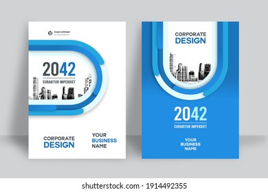 Corporate Book Cover Design Template in A4. Can be adapt to Brochure, Annual Report, Magazine,Poster, Business Presentation, Portfolio, Flyer, Banner, Website. - Shutterstock ID 1914492355