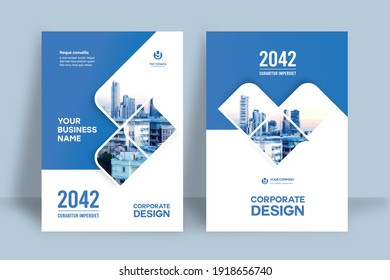 Corporate Book Cover Design Template in A4. Can be adapt to Brochure, Annual Report, Magazine,Poster, Business Presentation, Portfolio, Flyer, Banner, Website. - Shutterstock ID 1918656740