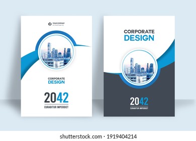 Corporate Book Cover Design Template in A4. Can be adapt to Brochure, Annual Report, Magazine,Poster, Business Presentation, Portfolio, Flyer, Banner, Website. - Shutterstock ID 1919404214