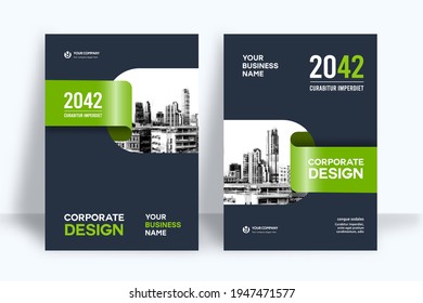 Plantilla de diseño de portada de libro corporativo en A4. Puede adaptarse a Brochure, Annual Report, Magazine, Poster, Business Presentation, Portfolio, Flyer, Banner, Website.