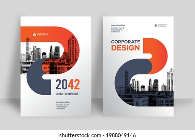 Plantilla de diseño de portada de libro corporativo en A4. Puede adaptarse a Brochure, Annual Report, Magazine, Poster, Business Presentation, Portfolio, Flyer, Banner, Website.