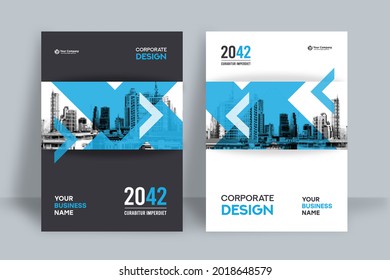 Plantilla de diseño de portada de libro corporativo en A4. Puede adaptarse a Brochure, Annual Report, Magazine, Poster, Business Presentation, Portfolio, Flyer, Banner, Website.