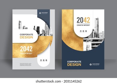 Plantilla de diseño de portada de libro corporativo en A4. Puede adaptarse a Brochure, Annual Report, Magazine, Poster, Business Presentation, Portfolio, Flyer, Banner, Website.