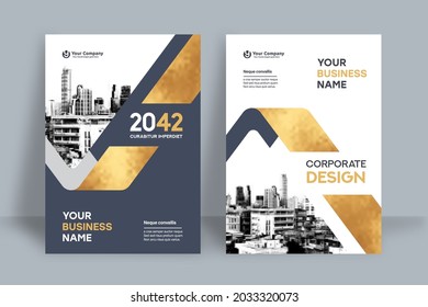 Plantilla de diseño de portada de libro corporativo en A4. Puede adaptarse a Brochure, Annual Report, Magazine, Poster, Business Presentation, Portfolio, Flyer, Banner, Website.