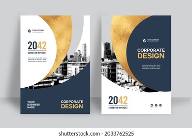 Plantilla de diseño de portada de libro corporativo en A4. Puede adaptarse a Brochure, Annual Report, Magazine, Poster, Business Presentation, Portfolio, Flyer, Banner, Website.