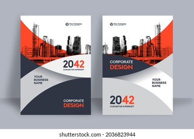 Plantilla de diseño de portada de libro corporativo en A4. Puede adaptarse a Brochure, Annual Report, Magazine, Poster, Business Presentation, Portfolio, Flyer, Banner, Website.