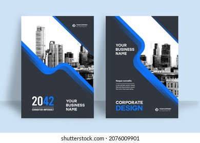 Plantilla de diseño de portada de libro corporativo en A4. Puede adaptarse a Brochure, Annual Report, Magazine, Poster, Business Presentation, Portfolio, Flyer, Banner, Website.