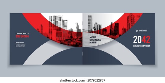 Corporate Book Cover Design Template In A4 Landscape Layout. Can Be Adapt To Brochure, Annual Report, Magazine,Poster, Business Presentation, Portfolio, Flyer, Banner, Website.