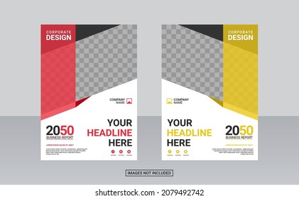 corporate book cover design template. annual report and business catalog, magazine, flyer.