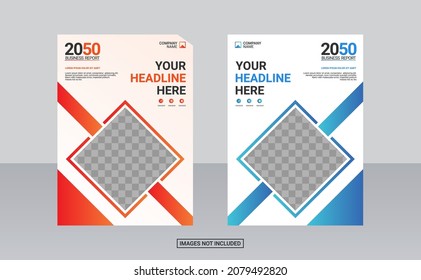 corporate book cover design template. annual report and business catalog, magazine, flyer.