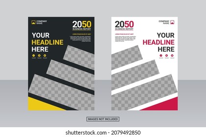 corporate book cover design template. annual report and business catalog, magazine, flyer.