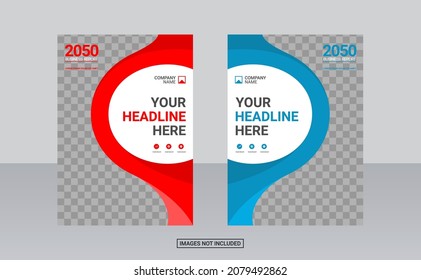 corporate book cover design template. annual report and business catalog, magazine, flyer.