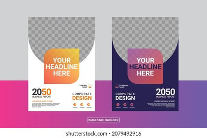 corporate book cover design template. annual report and business catalog, magazine, flyer.