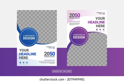 corporate book cover design template. annual report and business catalog  magazine  flyer.