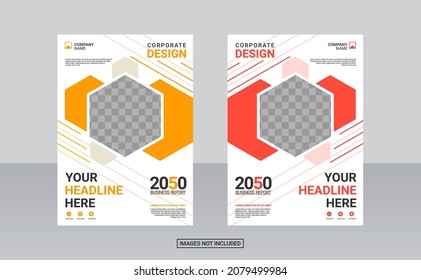 Corporate Book Cover Design Template. Annual Report And Business Catalog  Magazine  Flyer.