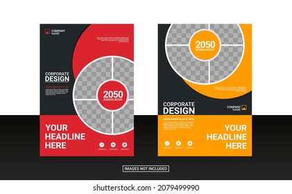 corporate book cover design template. annual report and business catalog  magazine  flyer.