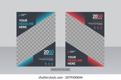 corporate book cover design template. annual report and business catalog  magazine  flyer.
