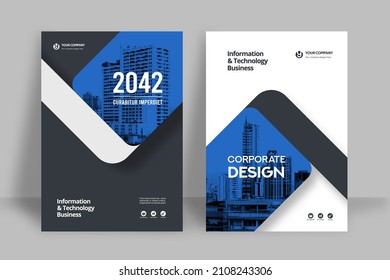 Corporate Book Cover Design Template in A4. Can be adapt to Brochure, Annual Report, Magazine,Poster, Business Presentation, Portfolio, Flyer, Banner, Website.