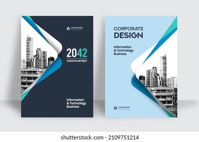 Plantilla de diseño de portada de libro corporativo en A4. Puede adaptarse a Brochure, Annual Report, Magazine, Poster, Business Presentation, Portfolio, Flyer, Banner, Website.