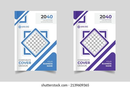 Plantilla de diseño de portada de libro corporativo en A4. Puede adaptarse a Brochure, Annual Report, Magazine, Poster, Business Presentation, Portfolio, Flyer, Fold, Banner, Website