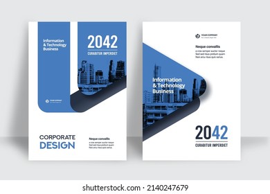 Corporate Book Cover Design Template in A4. Can be adapt to Brochure, Annual Report, Magazine,Poster, Business Presentation, Portfolio, Flyer, Banner, Website.