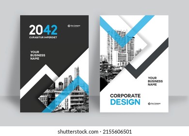 Plantilla de diseño de portada de libro corporativo en A4. Puede adaptarse a Brochure, Annual Report, Magazine, Poster, Business Presentation, Portfolio, Flyer, Banner, Website.