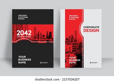 Plantilla de diseño de portada de libro corporativo en A4. Puede adaptarse a Brochure, Annual Report, Magazine, Poster, Business Presentation, Portfolio, Flyer, Banner, Website.