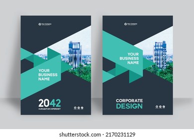 Corporate Book Cover Design Template in A4. Can be adapt to Brochure, Annual Report, Magazine,Poster, Business Presentation, Portfolio, Flyer, Banner, Website.