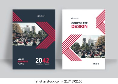 Corporate Book Cover Design Template in A4. Can be adapt to Brochure, Annual Report, Magazine,Poster, Business Presentation, Portfolio, Flyer, Banner, Website.