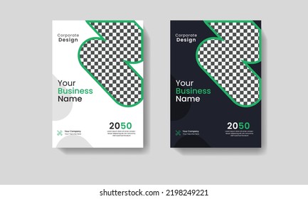 Corporate Book Cover Design Template. Minimal brochure layout and modern report business flyers poster template.