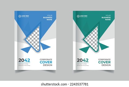 Corporate Book Cover Design Template in A4. Can be adapt to Brochure, Annual Report, Magazine, Poster, Business Presentation, Portfolio, Flyer, Fold, Banner, Website Free Vector.