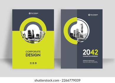 Plantilla de diseño de portada de libro corporativo en A4. Puede adaptarse a Brochure, Annual Report, Magazine, Poster, Business Presentation, Portfolio, Flyer, Banner, Website.