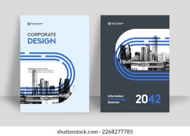 Corporate Book Cover Design Template in A4. Can be adapt to Brochure, Annual Report, Magazine,Poster, Business Presentation, Portfolio, Flyer, Banner, Website.