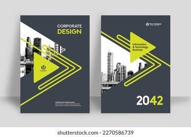 Corporate Book Cover Design Template in A4. Can be adapt to Brochure, Annual Report, Magazine,Poster, Business Presentation, Portfolio, Flyer, Banner, Website.