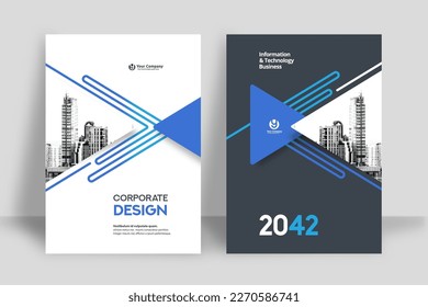 Corporate Book Cover Design Template in A4. Can be adapt to Brochure, Annual Report, Magazine,Poster, Business Presentation, Portfolio, Flyer, Banner, Website.