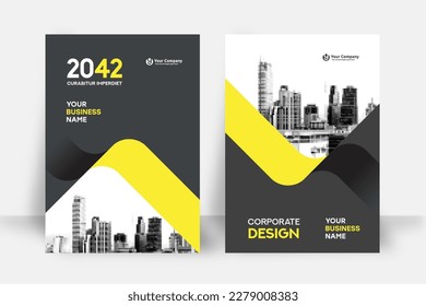 Corporate Book Cover Design Template in A4. Can be adapt to Brochure, Annual Report, Magazine,Poster, Business Presentation, Portfolio, Flyer, Banner, Website.