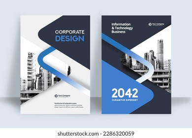 Corporate Book Cover Design Template in A4. Can be adapt to Brochure, Annual Report, Magazine,Poster, Business Presentation, Portfolio, Flyer, Banner, Website.