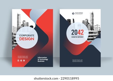 Corporate Book Cover Design Template in A4. Can be adapt to Brochure, Annual Report, Magazine,Poster, Business Presentation, Portfolio, Flyer, Banner, Website.