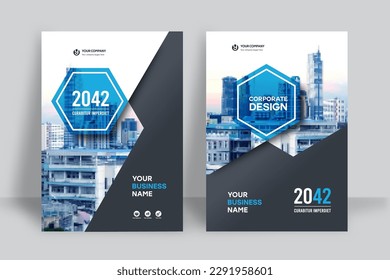 Corporate Book Cover Design Template in A4. Can be adapt to Brochure, Annual Report, Magazine,Poster, Business Presentation, Portfolio, Flyer, Banner, Website.