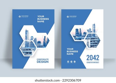 Corporate Book Cover Design Template in A4. Can be adapt to Brochure, Annual Report, Magazine,Poster, Business Presentation, Portfolio, Flyer, Banner, Website.