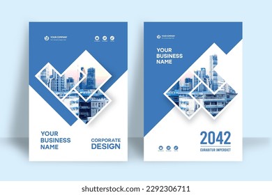 Corporate Book Cover Design Template in A4. Can be adapt to Brochure, Annual Report, Magazine,Poster, Business Presentation, Portfolio, Flyer, Banner, Website.