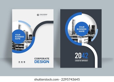 Plantilla de diseño de portada de libro corporativo en A4. Puede adaptarse a Brochure, Annual Report, Magazine, Poster, Business Presentation, Portfolio, Flyer, Banner, Website.