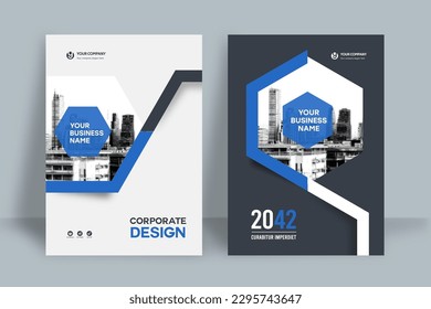 Corporate Book Cover Design Template in A4. Can be adapt to Brochure, Annual Report, Magazine,Poster, Business Presentation, Portfolio, Flyer, Banner, Website.