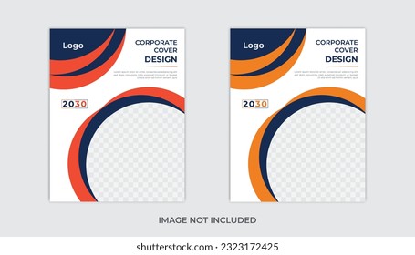 Corporate book cover design template in a4 .