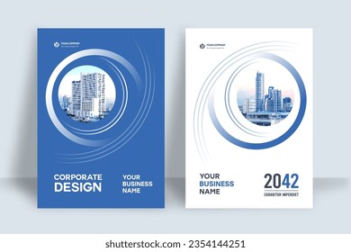 Plantilla de diseño de portada de libro corporativo en A4. Puede adaptarse a Brochure, Annual Report, Magazine, Poster, Business Presentation, Portfolio, Flyer, Banner, Website.