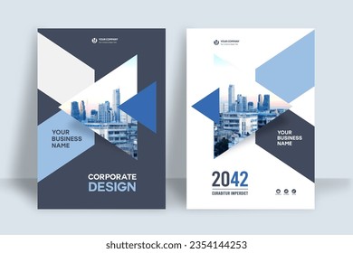 Corporate Book Cover Design Template in A4. Can be adapt to Brochure, Annual Report, Magazine,Poster, Business Presentation, Portfolio, Flyer, Banner, Website.